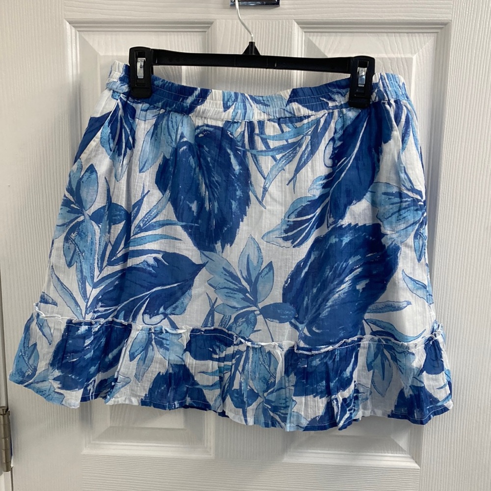 Women's Christian Siriano Blue and White Skirt lined with Pockets- Size L- SASSY - Picture 1 of 8